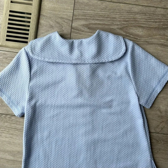 Vintage Diamond Tea Textured Zip Up Uniform Style Mini Dress - Picture 11 of 13